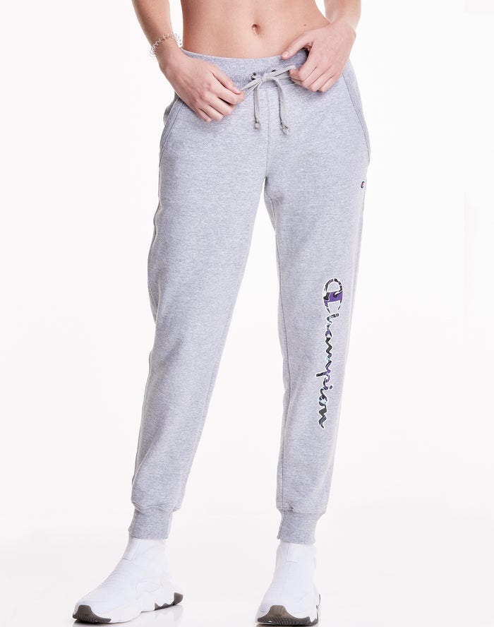 Jogger Champion Mujer - Powerblend Fleece Liquid Filled script Logo ( Gris ) 7942130-VA